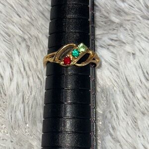 Ring with Red and Green Gemstones size 6